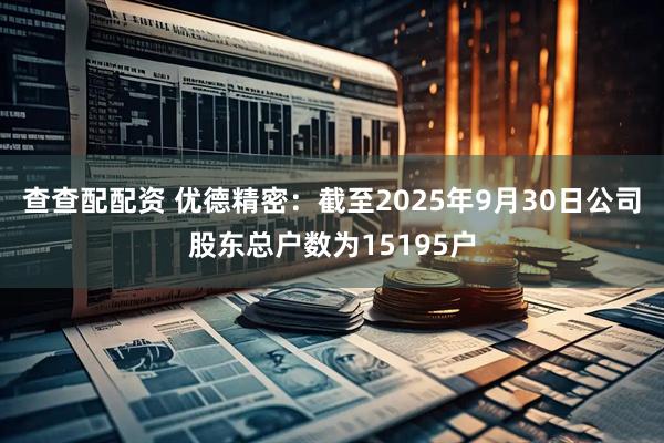 查查配配资 优德精密：截至2025年9月30日公司股东总户数为15195户